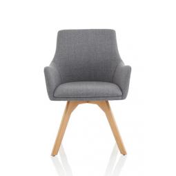 Carmen Grey Fabric Wooden Leg Chair BR000224