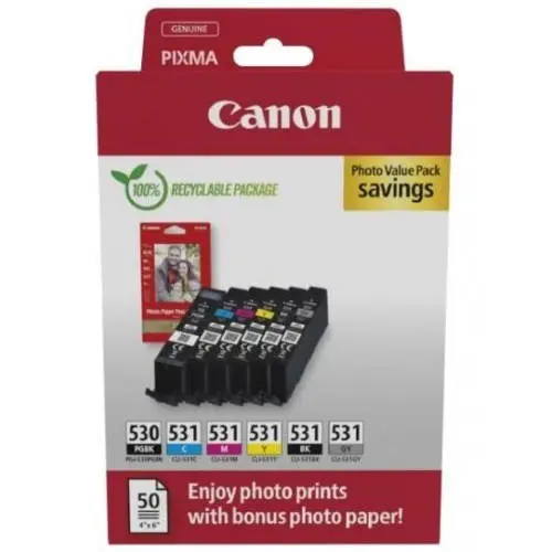 Canon PGI-530/CLI-531 PGBK/C/M/Y/GY PHOTO VALUE - 6117C004