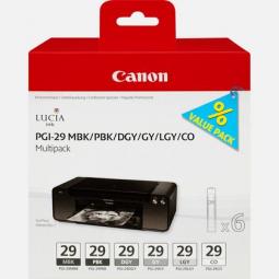 Canon PGI-29 Multipack MBK/PBK/DGY/GY/LGY/CO Cartridges 4868B018