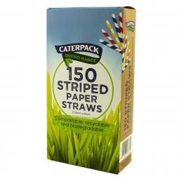 Caterpack Enviro Striped Paper Straws Pack of 150