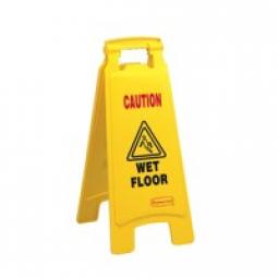 Caution Wet Floor Yellow Sign Plastic