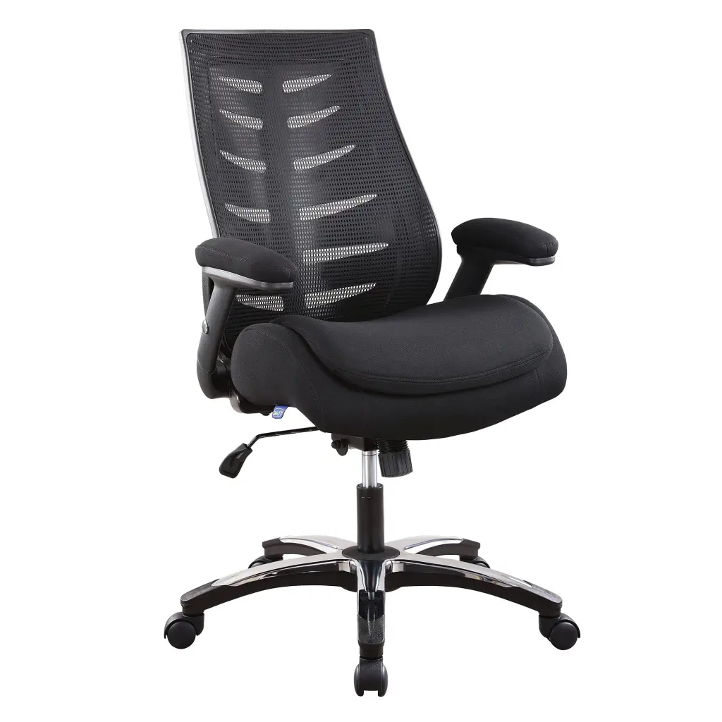 Nautilus Designs Celeste Medium Back Mesh Office Chair With Adjustable Padded Arrms Black - Certified for 24 Hour Use - BCM/L500/BK