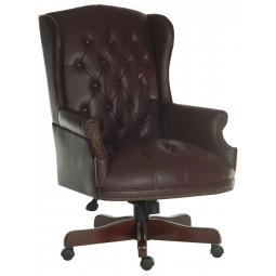 Chairman Bonded Leather Faced Executive Office Chair Burgundy B800BU