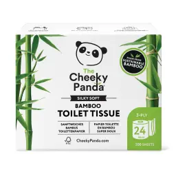 Cheeky Panda Sustainable Plastic-Free Bamboo Toilet Tissue 3 Ply 200 Sheets Per Roll (Pack 24) - PFTOILT24