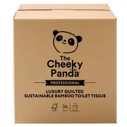 Cheeky Panda Sustainable Plastic-Free Bamboo Toilet Tissue  3 Ply Embossed 160 Sheets Per Roll (Pack 36) - LQTOILT36