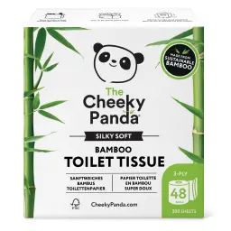 Cheeky Panda Sustainable Plastic-Free Bamboo Toilet Tissue 3 Ply 200 Sheets Per Roll (Pack 48) - PFTOILT48