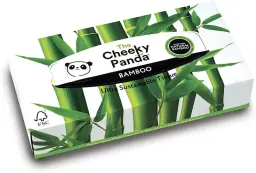 Cheeky Panda Sustainable Plastic-Free Bamboo Flat Facial Tissues 80 Sheets Per Pack (Pack 12) - FLAFTX12