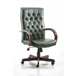 Chesterfield Executive Chair Green Leather EX000006