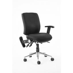 Chiro Medium Back Chair Black With Adjustable And Folding Arms KC0003