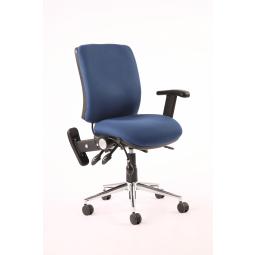 Chiro Medium Back Chair Blue With Adjustable And Folding Arms KC0004