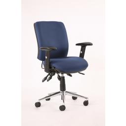 Chiro Medium Back Chair with Arms Blue OP000011