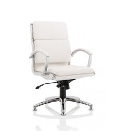 Classic Executive Medium Back Chair White Chrome Glides KC0293