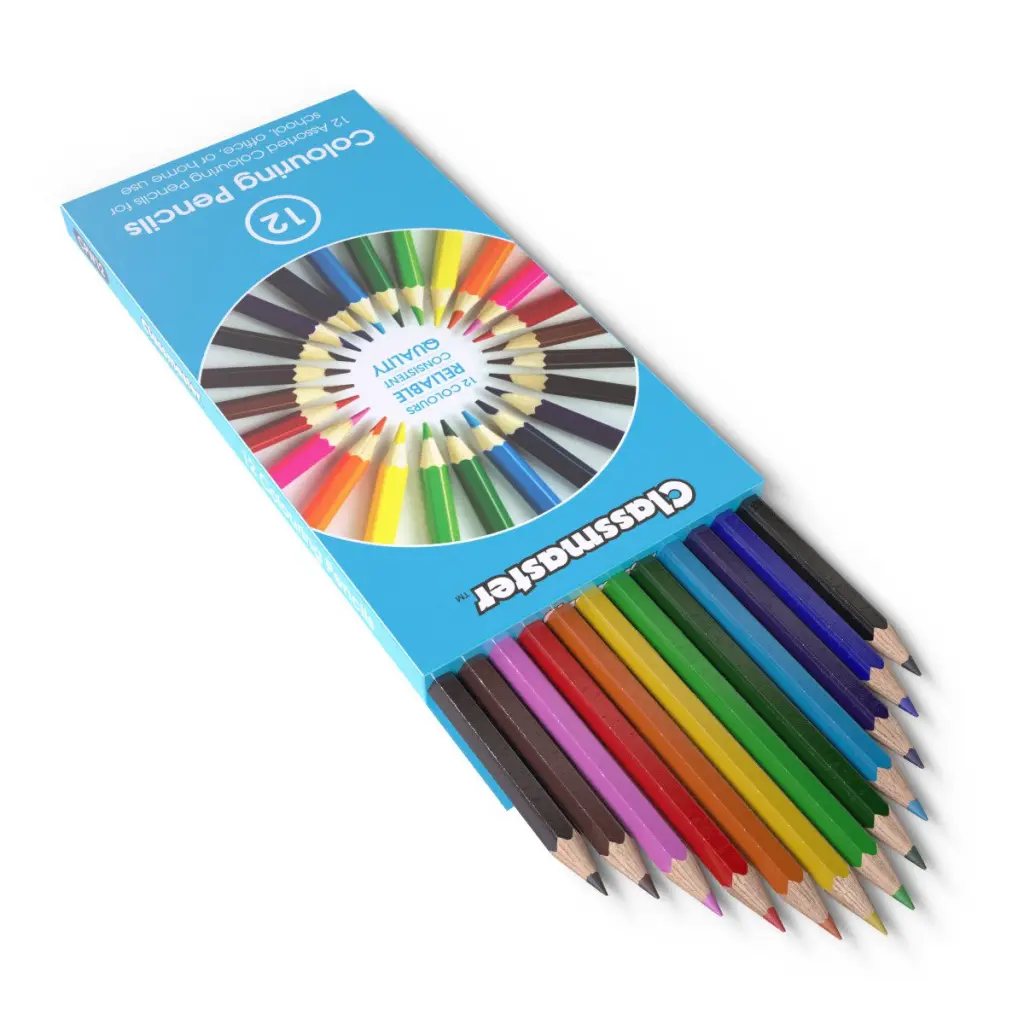 Classmaster Colouring Pencils in Assorted Colours (Pack 12) - CPW12