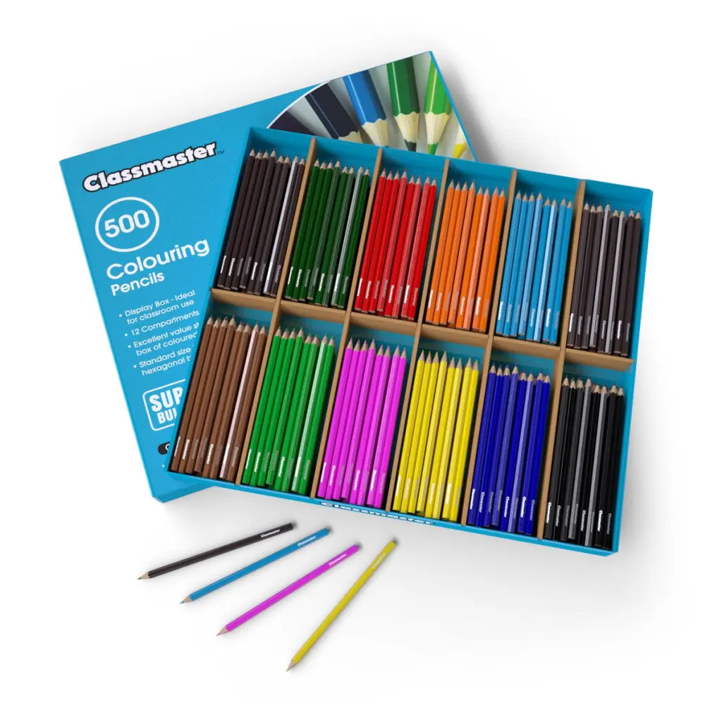 Classmaster Colouring Pencils in 12 Assorted Colours (Pack 500) - CP500