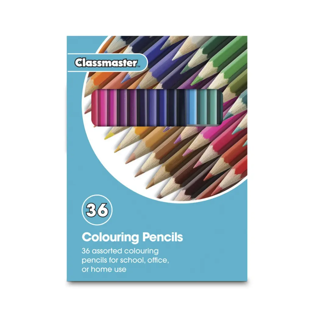 Classmaster Colouring Pencils in 12 Assorted Colours (Pack 36) - CPW36