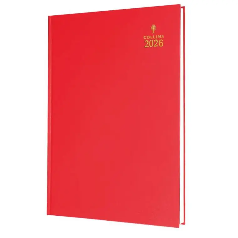 Collins 40 Desk Diary A4 Week to View 2026 Red 40.15-26 - 822181
