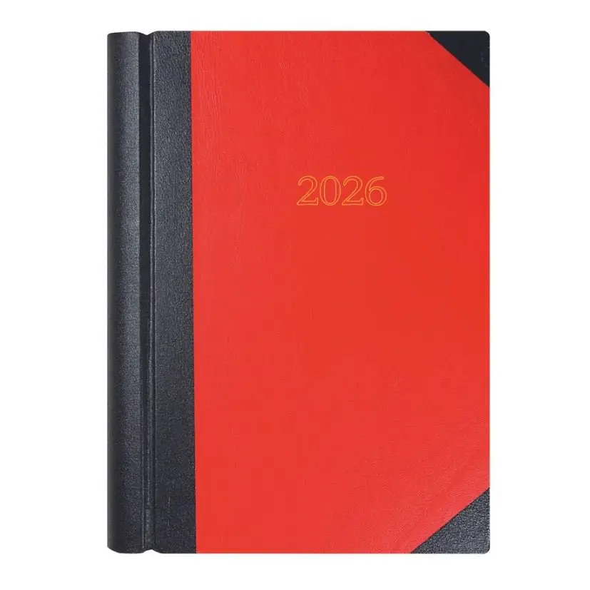 Collins 42 Desk Diary A4 2 Page Per Day 2026 Red/Black 42.15-26 - 822170