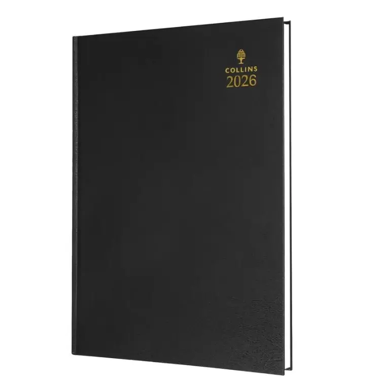 Collins 44 Desk Diary A4 Day to Page 2026 Black 44.99-26 - 822172