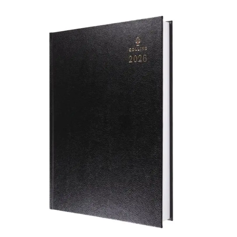 Collins 47 Desk Diary A4 2 Page Per Day 2026 Black 47.99-26 - 822171