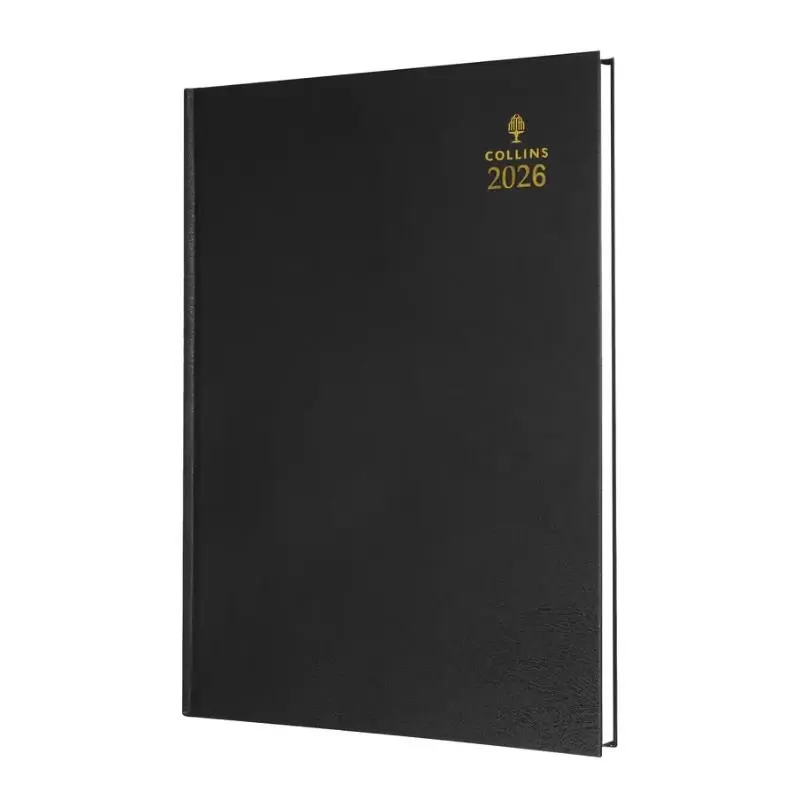 Collins 52 Desk Diary A5 Day to Page 2026 Black 52.99-26 - 823306