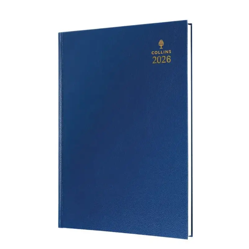 Collins 52 Desk Diary A5 Day to Page 2026 Blue 52.60-26 - 823307