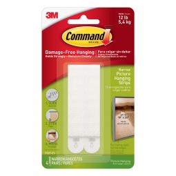 Command Narrow Picture Hanging Strips White Pack of 4