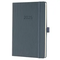 Conceptum Diary 2025 Approx A5 Week To View Hardcover Softwave Surface 148x213x30mm Dark Grey