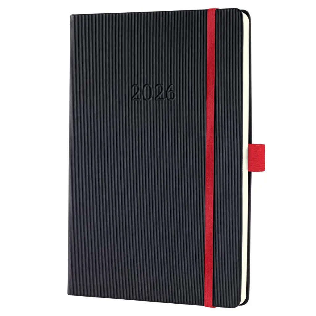 Sigel Conceptum Diary 2026 A5 Week To View Black Red - C2608