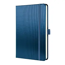 Sigel Conceptum Notebook A5 148x213x20mm Hardcover Softwave Surface 194 80gsm Ruled Pages With Pen Loop & Elastic Fastener Blue Metallic - CO403