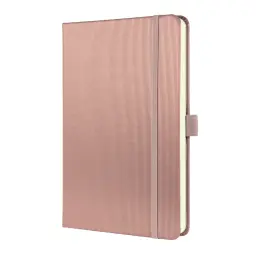 Sigel Conceptum Notebook A5 148x213x20mm Hardcover Softwave Surface 194 80gsm Ruled Pages With Pen Loop & Elastic Fastener Rose Metallic - CO401