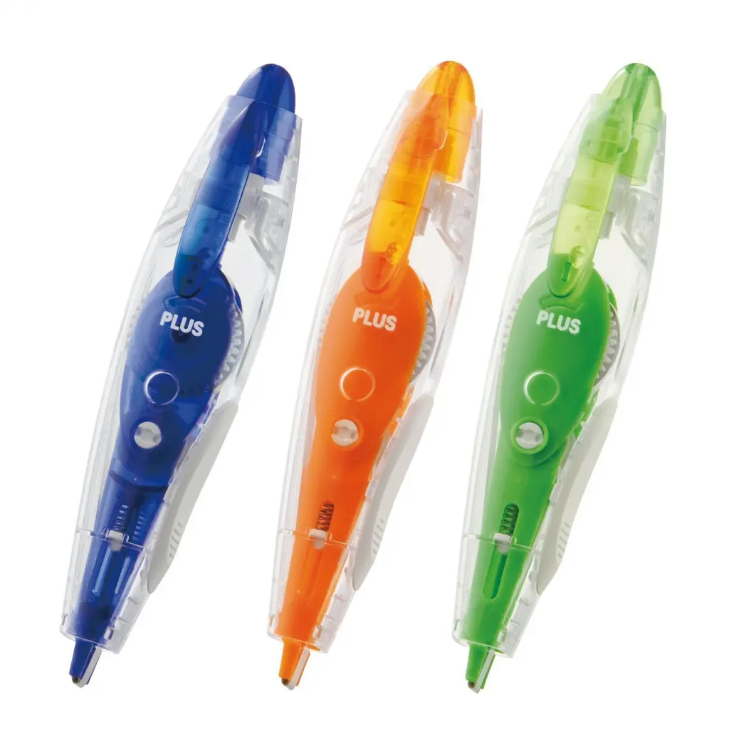 Plus By Pentel Correction Tape Roller PS 4.2mm x 6m Assorted Colours (Pack 3) 43571