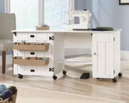 Teknik Craft Sewing/Craft Cart W1580 x D494 x H724mm Soft White Finish - 5414873