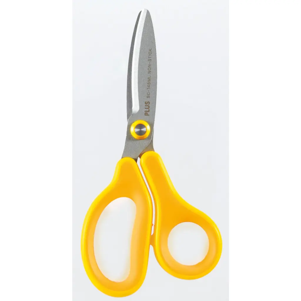 Plus By Pentel Fitcut Curve Kids Fluorine Coated Non Stick Left-Handed Scissors 145mm Yellow 35065