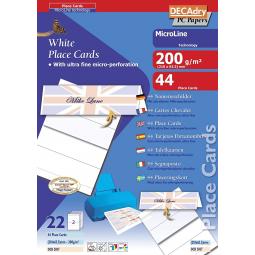 Decadry Place Cards 210x63.5mm White OCB5107 (44 Cards)