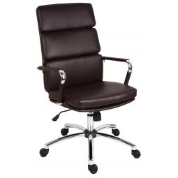 Deco Retro Style Faux Leather Executive Office Chair Brown - 1097BN