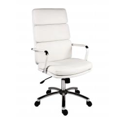 Deco Retro Style Faux Leather Executive Office Chair White - 1097WH