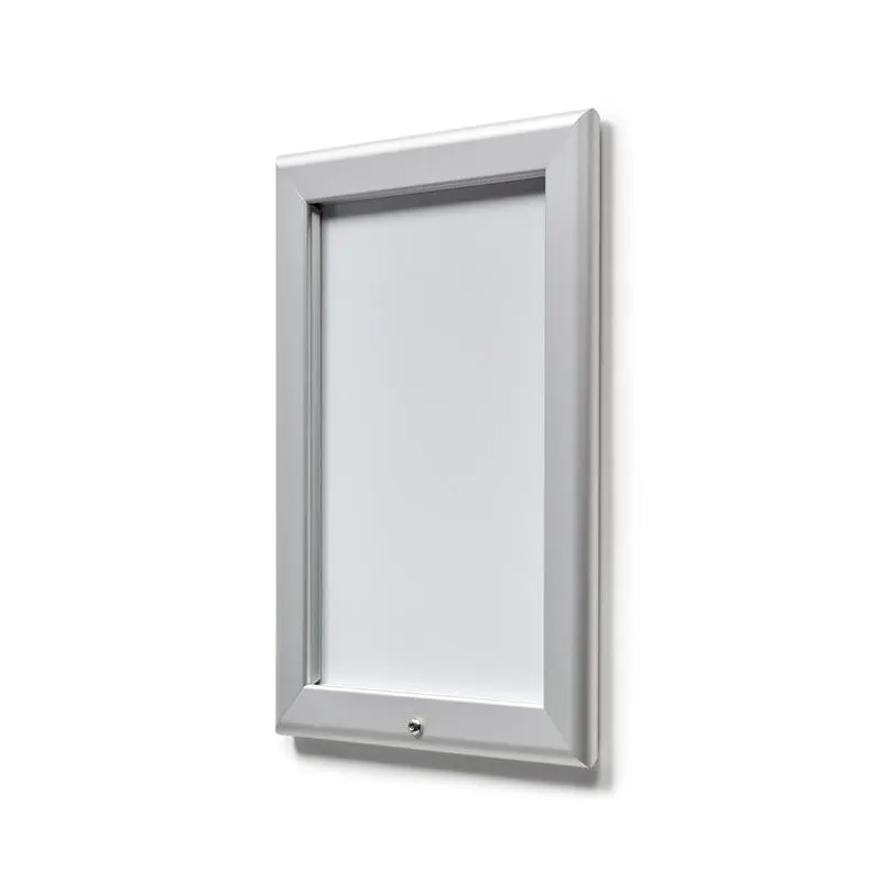 Deflecto A4 Lockable Wall Mounted 25mm Aluminium Snap Frame Literature Display Sign Holder Silver - SFA4LS