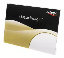 Deflecto A5 Landcape Slanted Literature Display Sign Holder Crystal Clear - 47505