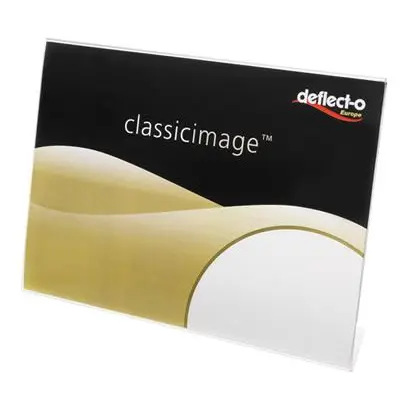 Deflecto A6 Landscape Slanted Literature Display Sign Holder Crystal Clear - 684201