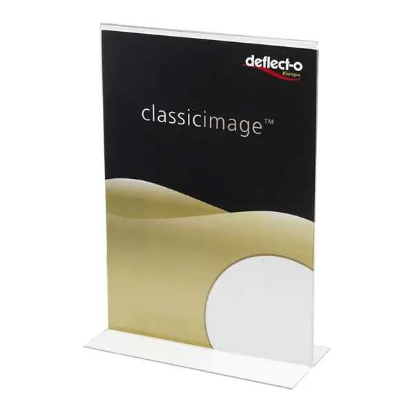 Deflecto A6 Portrait Stand Up Literature Display Sign Holder Crystal Clear - 684301