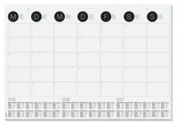 Desk Pad Wall Calendar Monthly Planner with 3 Year Calendar 595 x 410mm 120gsm 12 Sheets - HO550