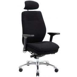 Domino Black Fabric Chair with Headrest PO000066