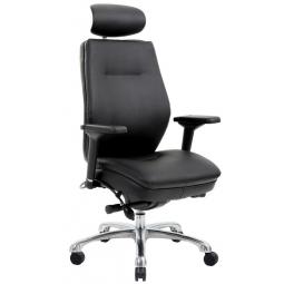 Domino Black Bonded Leather Chair with Headrest PO000065