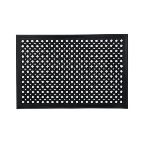 Floortex Doortex Heavy-duty Open Top Anti-fatigue Ergonomic Anti-slip Mat 100% Recycled Natural Rubber 60x90cm Black - UREMFLRU0012