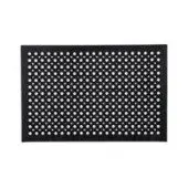 Floortex Doortex Heavy-duty Open Top Anti-fatigue Ergonomic Anti-slip Mat 100% Recycled Natural Rubber 90x150cm Black - UREMFLRU0014