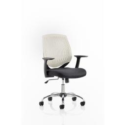 Dura Operator Office Chair With Arms White Back/Black Airmesh Seat OP000022