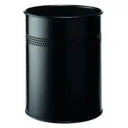 Durable Bin Round Metal 30mm Perforated 15 Litres Black 330001