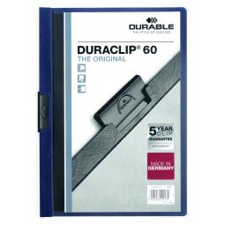 Durable Duraclip Report File 6mm A4 Midnight Blue 220928 Pack of 25