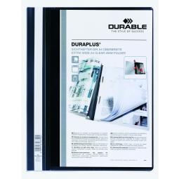 Durable Duraplus Report Folder Extra Wide A4 Black 257901 Pack of 25