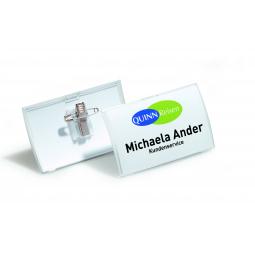 Durable Name Badge with Combi-Clip 40x75mm 8211 Pack of 25